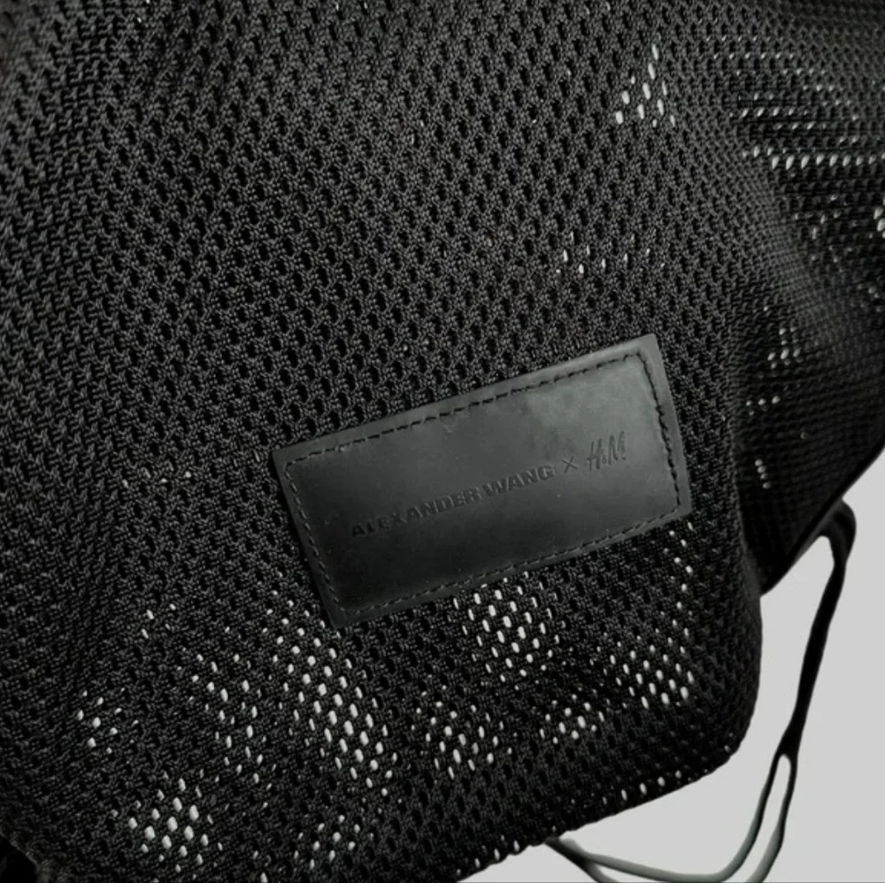 ALEXANDER WANG I H&M Black Netted Mesh Backpack Gym Bag - Picture 3 of 3